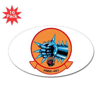 MHS461 - M01 - 01 - Marine Heavy Helicopter Squadron 461 (HMH-461) - Sticker (Oval 10 pk)