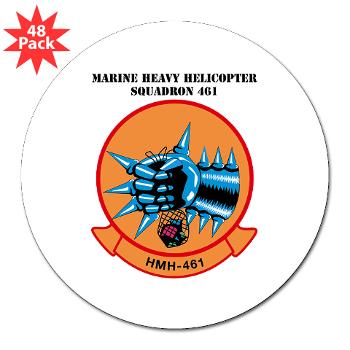 MHS461 - M01 - 01 - Marine Heavy Helicopter Squadron 461 (HMH-461) with Text - 3" Lapel Sticker (48 pk) - Click Image to Close