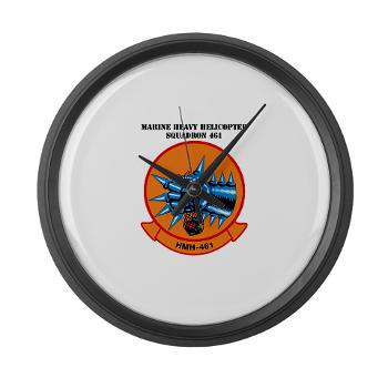 MHS461 - M01 - 03 - Marine Heavy Helicopter Squadron 461 (HMH-461) with Text - Large Wall Clock