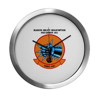 MHS461 - M01 - 03 - Marine Heavy Helicopter Squadron 461 (HMH-461) with Text - Modern Wall Clock