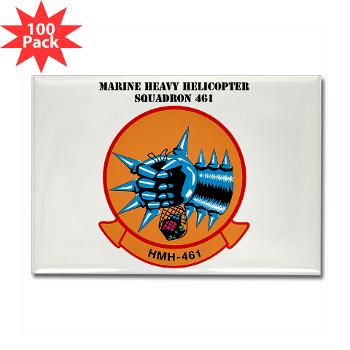 MHS461 - M01 - 01 - Marine Heavy Helicopter Squadron 461 (HMH-461) with Text - Rectangle Magnet (100 pack)