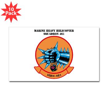 MHS461 - M01 - 01 - Marine Heavy Helicopter Squadron 461 (HMH-461) with Text - Sticker (Rectangle 10 pk) - Click Image to Close