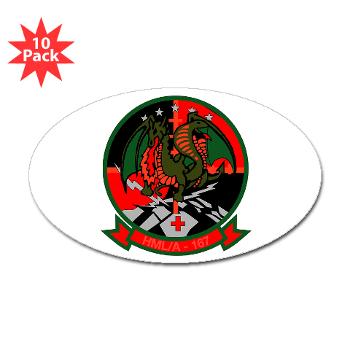 MLAHS167 - M01 - 01 - Marine Light Attack Helicopter Squadron 167 (HMLA-167) Sticker (Oval 10 pk)