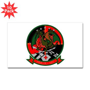 MLAHS167 - M01 - 01 - Marine Light Attack Helicopter Squadron 167 (HMLA-167) Sticker (Rectangle 10 pk) - Click Image to Close