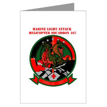 MLAHS167 - M01 - 02 - Marine Light Attack Helicopter Squadron 167 (HMLA-167) with Text Greeting Cards (Pk of 10)