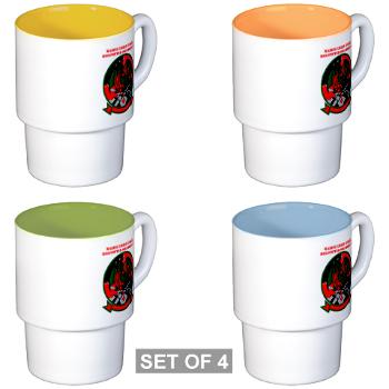 MLAHS167 - M01 - 03 - Marine Light Attack Helicopter Squadron 167 (HMLA-167) with Text Stackable Mug Set (4 mugs)