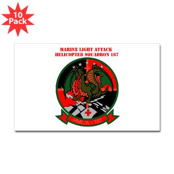 MLAHS167 - M01 - 01 - Marine Light Attack Helicopter Squadron 167 (HMLA-167) with Text Sticker (Rectangle 10 pk) - Click Image to Close