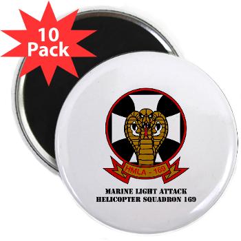 MLAHS169 - M01 - 01 - Marine Light Attack Helicopter Squadron 169 with Text - 2.25" Magnet (10 pack)