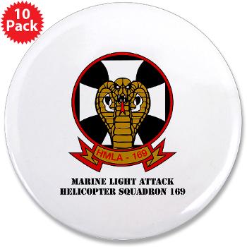 MLAHS169 - M01 - 01 - Marine Light Attack Helicopter Squadron 169 with Text - 3.5" Button (10 pack)
