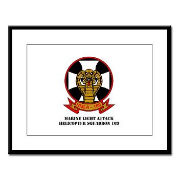 MLAHS169 - M01 - 02 - Marine Light Attack Helicopter Squadron 169 with Text - Large Framed Print