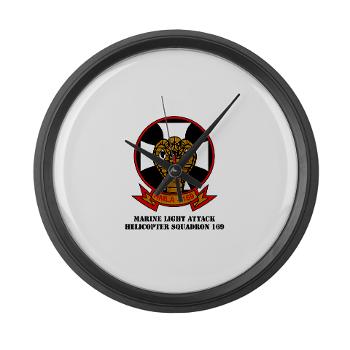 MLAHS169 - M01 - 03 - Marine Light Attack Helicopter Squadron 169 with Text - Large Wall Clock