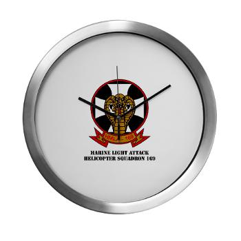 MLAHS169 - M01 - 03 - Marine Light Attack Helicopter Squadron 169 with Text - Modern Wall Clock