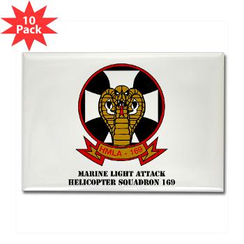 MLAHS169 - M01 - 01 - Marine Light Attack Helicopter Squadron 169 with Text - Rectangle Magnet (10 pack) - Click Image to Close