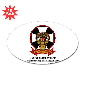 MLAHS169 - M01 - 01 - Marine Light Attack Helicopter Squadron 169 with Text - Sticker (Oval 10 pk) - Click Image to Close