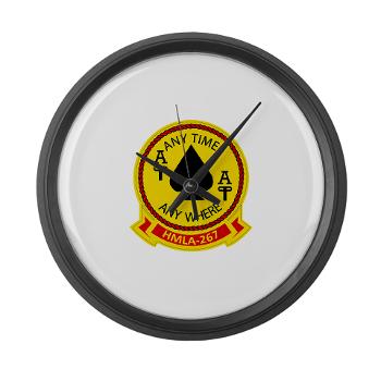 MLAHS267 - M01 - 03 - Marine Lt Atk Helicopter Squadron 267 Large Wall Clock