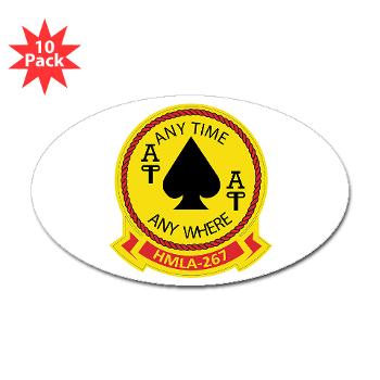 MLAHS267 - M01 - 01 - Marine Lt Atk Helicopter Squadron 267 Sticker (Oval 10 pk) - Click Image to Close