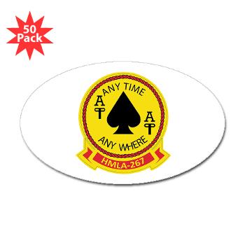 MLAHS267 - M01 - 01 - Marine Lt Atk Helicopter Squadron 267 Sticker (Oval 50 pk) - Click Image to Close