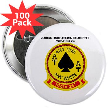MLAHS267 - M01 - 01 - Marine Lt Atk Helicopter Squadron 267 with Text 2.25" Button (100 pack)