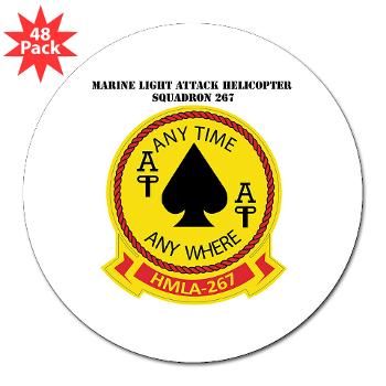 MLAHS267 - M01 - 01 - Marine Lt Atk Helicopter Squadron 267 with Text 3" Lapel Sticker (48 pk)