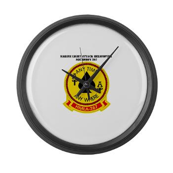 MLAHS267 - M01 - 03 - Marine Lt Atk Helicopter Squadron 267 with Text Large Wall Clock