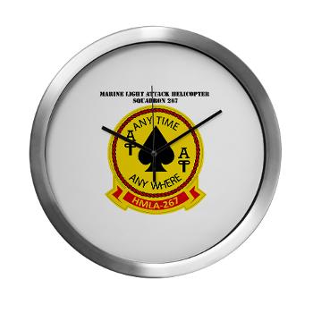 MLAHS267 - M01 - 03 - Marine Lt Atk Helicopter Squadron 267 with Text Modern Wall Clock - Click Image to Close