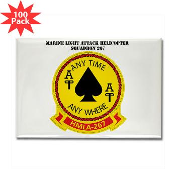 MLAHS267 - M01 - 01 - Marine Lt Atk Helicopter Squadron 267 with Text Rectangle Magnet (100 pack)