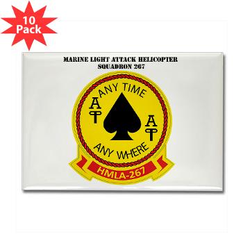 MLAHS267 - M01 - 01 - Marine Lt Atk Helicopter Squadron 267 with Text Rectangle Magnet (10 pack)