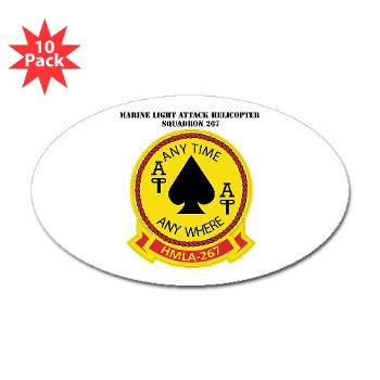 MLAHS267 - M01 - 01 - Marine Lt Atk Helicopter Squadron 267 with Text Sticker (Oval 10 pk)