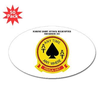 MLAHS267 - M01 - 01 - Marine Lt Atk Helicopter Squadron 267 with Text Sticker (Oval 50 pk) - Click Image to Close