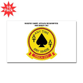 MLAHS267 - M01 - 01 - Marine Lt Atk Helicopter Squadron 267 with Text Sticker (Rectangle 10 pk)