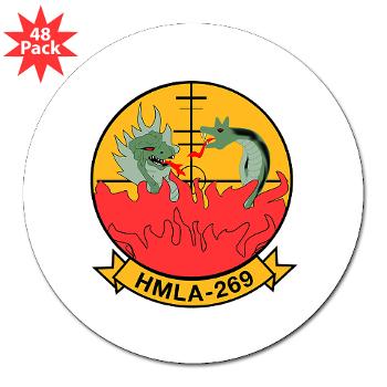 MLAHS269 - M01 - 01 - Marine Light Attack Helicopter Squadron 269 (HMLA-269) - 3" Lapel Sticker (48 pk) - Click Image to Close