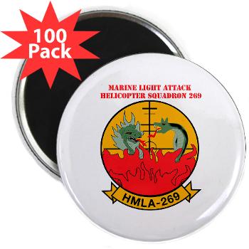 MLAHS269 - M01 - 01 - Marine Light Attack Helicopter Squadron 269 (HMLA-269) with Text - 2.25" Magnet (100 pack)