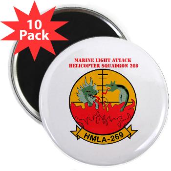 MLAHS269 - M01 - 01 - Marine Light Attack Helicopter Squadron 269 (HMLA-269) with Text - 2.25" Magnet (10 pack)