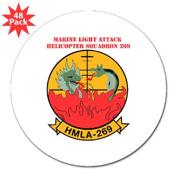 MLAHS269 - M01 - 01 - Marine Light Attack Helicopter Squadron 269 (HMLA-269) with Text - 3" Lapel Sticker (48 pk)