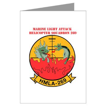 MLAHS269 - M01 - 02 - Marine Light Attack Helicopter Squadron 269 (HMLA-269) with Text - Greeting Cards (Pk of 10)