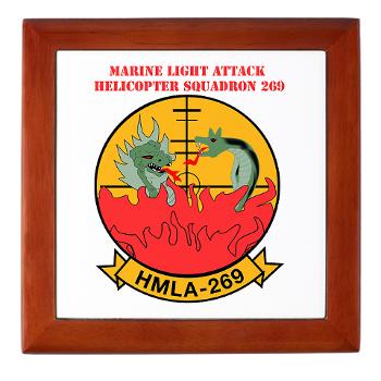 MLAHS269 - M01 - 03 - Marine Light Attack Helicopter Squadron 269 (HMLA-269) with Text - Keepsake Box