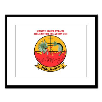 MLAHS269 - M01 - 02 - Marine Light Attack Helicopter Squadron 269 (HMLA-269) with Text - Large Framed Print