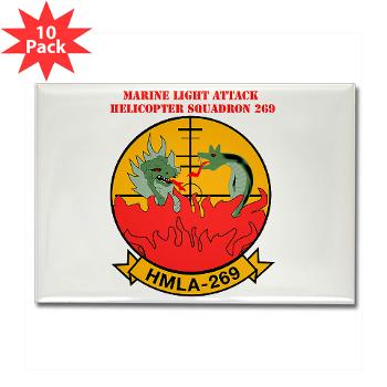 MLAHS269 - M01 - 01 - Marine Light Attack Helicopter Squadron 269 (HMLA-269) with Text - Rectangle Magnet (10 pack) - Click Image to Close