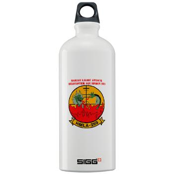 MLAHS269 - M01 - 03 - Marine Light Attack Helicopter Squadron 269 (HMLA-269) with Text - Sigg Water Bottle 1.0L - Click Image to Close