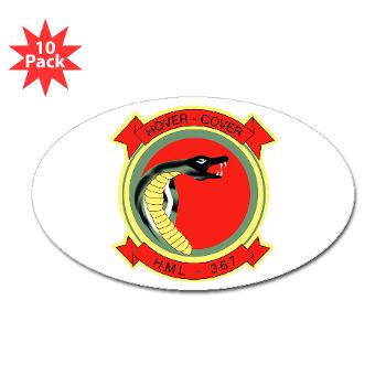 MLAHS367 - M01 - 01 - Marine Lt Atk Helicopter Squadron 367 Sticker (Oval 10 pk) - Click Image to Close
