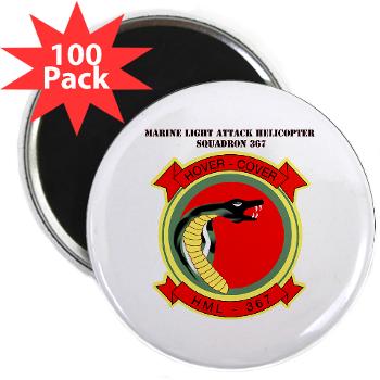 MLAHS367 - M01 - 01 - Marine Lt Atk Helicopter Squadron 367 with Text 2.25" Magnet (100 pack)