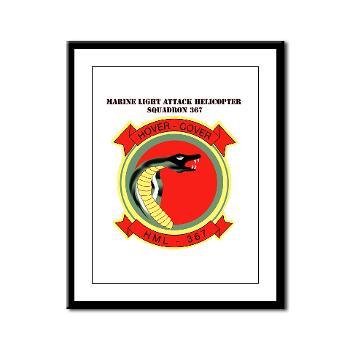 MLAHS367 - M01 - 02 - Marine Lt Atk Helicopter Squadron 367 with Text Framed Panel Print