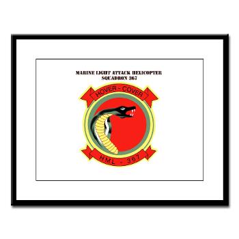 MLAHS367 - M01 - 02 - Marine Lt Atk Helicopter Squadron 367 with Text Large Framed Print - Click Image to Close