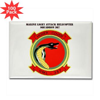 MLAHS367 - M01 - 01 - Marine Lt Atk Helicopter Squadron 367 with Text Rectangle Magnet (100 pack) - Click Image to Close