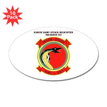 MLAHS367 - M01 - 01 - Marine Lt Atk Helicopter Squadron 367 with Text Sticker (Oval 10 pk) - Click Image to Close