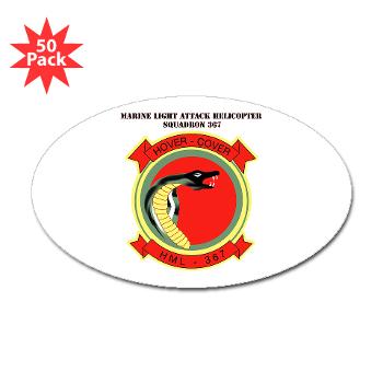 MLAHS367 - M01 - 01 - Marine Lt Atk Helicopter Squadron 367 with Text Sticker (Oval 50 pk) - Click Image to Close