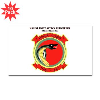 MLAHS367 - M01 - 01 - Marine Lt Atk Helicopter Squadron 367 with Text Sticker (Rectangle 10 pk)