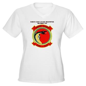 MLAHS367 - A01 - 04 - Marine Lt Atk Helicopter Squadron 367 with Text Women's V-Neck T-Shirt