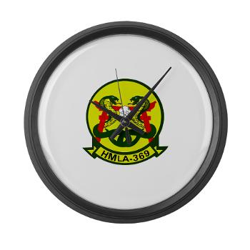 MLAHS369 - M01 - 03 - Marine Lt Atk Helicopter Squadron 369 Large Wall Clock