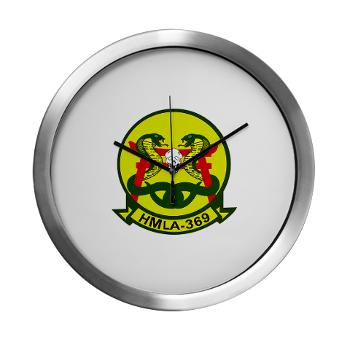 MLAHS369 - M01 - 03 - Marine Lt Atk Helicopter Squadron 369 Modern Wall Clock - Click Image to Close